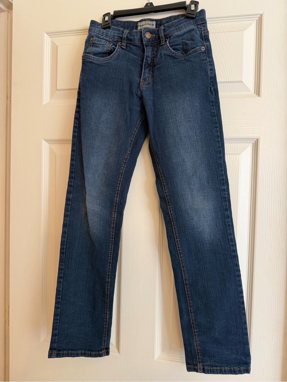 Urban Star Boys Straight Leg Jeans in Dark Blue Wash - Size 10